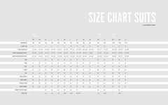 Waterproof W8 5mm Women's Front Zip Wetsuit - Size Chart