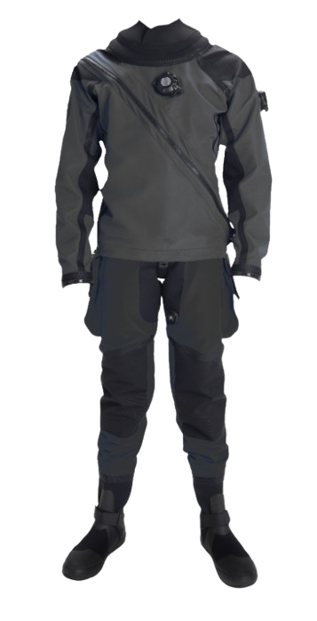 argonaut 3.0 drysuit dark grey top black bottom