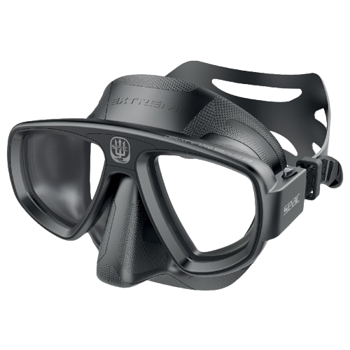 SEAC Extreme 50 Diving Mask, Front View, Black/Black
