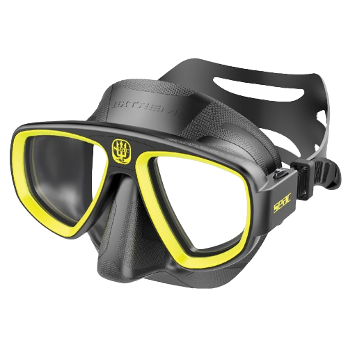 SEAC Extreme 50 Diving Mask, Front View, Black/Yellow