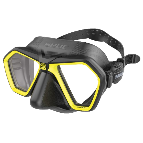 SEAC Eagle Dive Mask, Front View, Black/Yellow