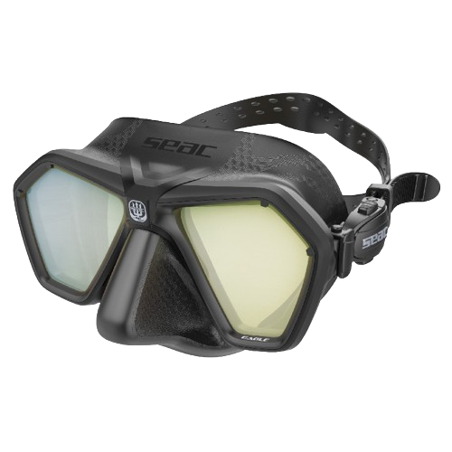 SEAC Eagle Dive Mask, Front View, Black/Yellow LS