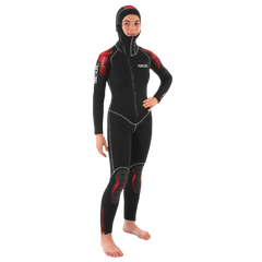 SEAC First 5mm Youth Wetsuit, Full-Body Front View with Hood On