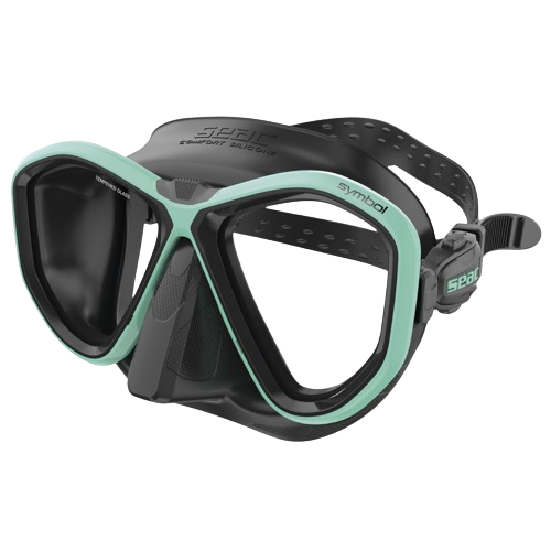 SEAC Diving Mask, Front View, Black/Tiffany