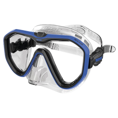 seac appeal dive mask clear/blue front view