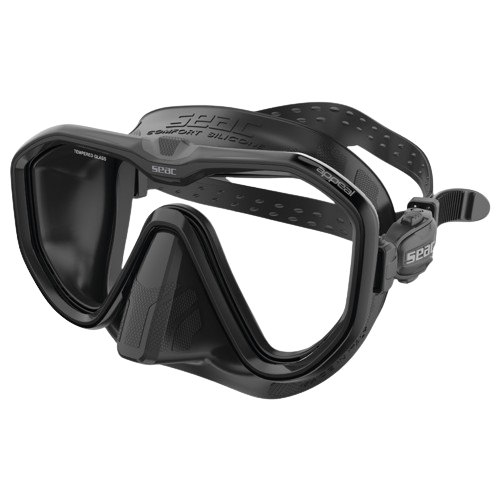 seac appeal dive mask black/black front view