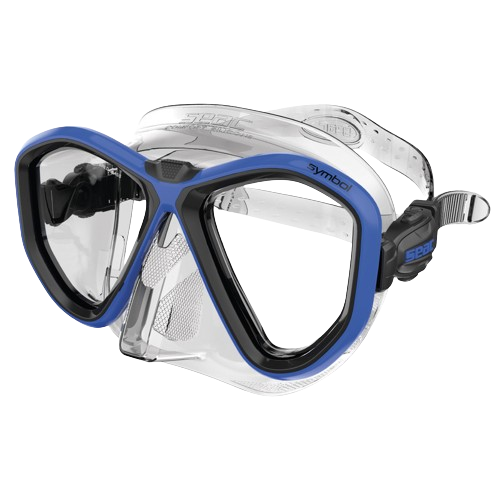 SEAC Diving Mask, Front View, Clear/Blue
