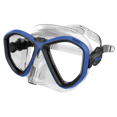 SEAC Diving Mask, Front View, Clear/Blue