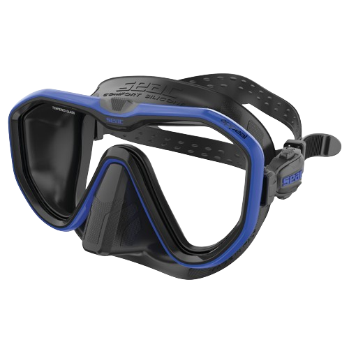 seac appeal dive mask black/blue front view