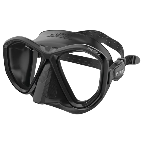 SEAC Diving Mask, Front View, Black/Black