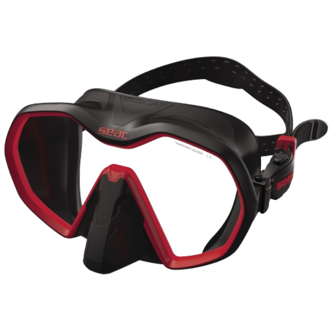 seac icona dive mask black red