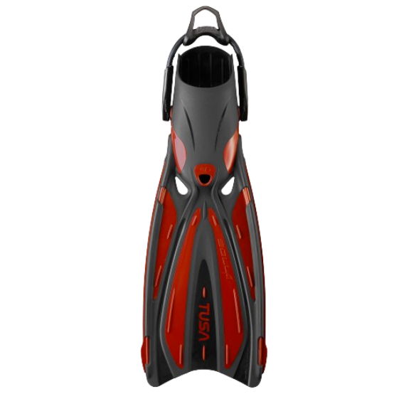 TUSA Open Heel Solla Dive Fins w/ Bungee Strap Metallic Dark Red