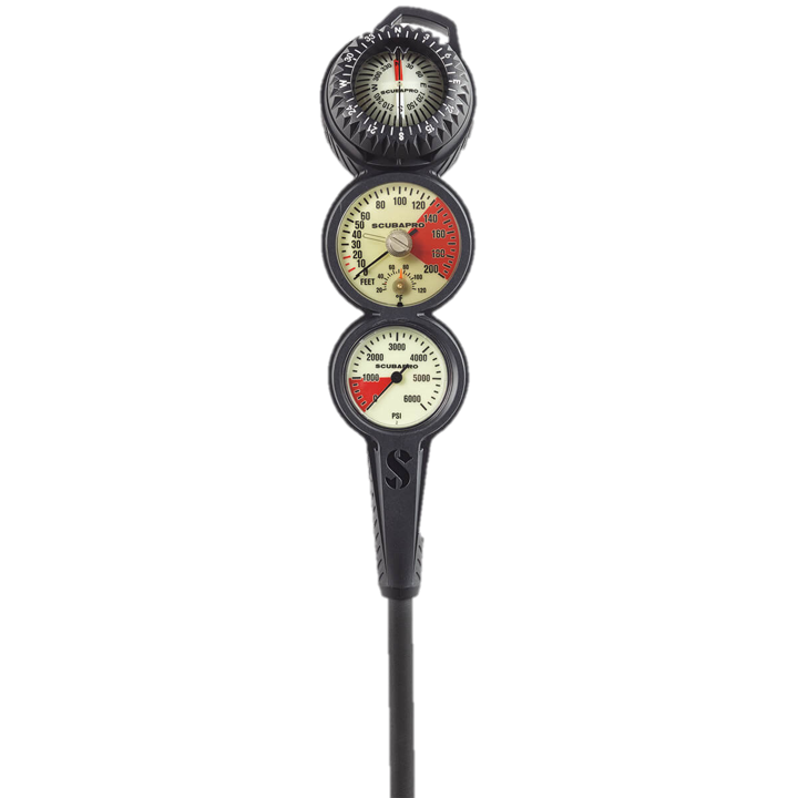 ScubaPro 3-Gauge In-Line Dive Console w/ FS-2 Compass 
