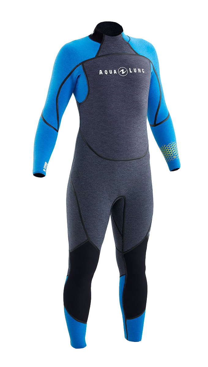 Aqua Lung Men's 7mm AquaFlex Wetsuit Grey/Blue
