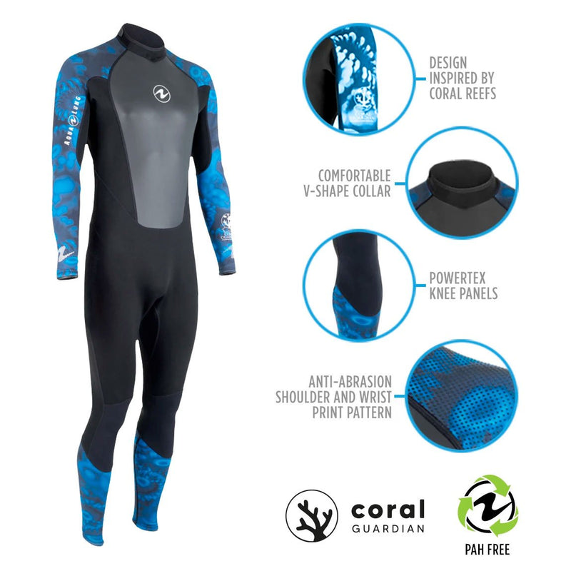 Aqua Lung Men's HydroFlex 3mm Wetsuit Black/Blue Camo