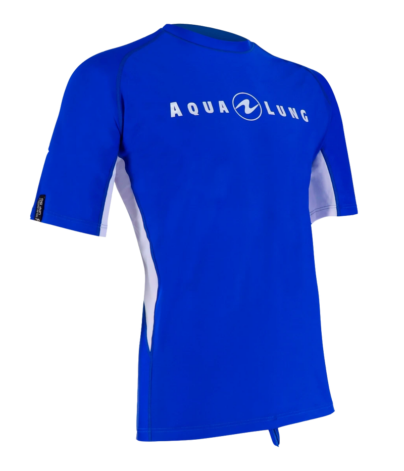 Aqua Lung Men's Loose Fit Short Sleeve Rash Guard Blue