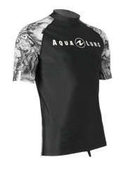 Aqua Lung Men's Short Sleeve Aqua Rash Guard Black/White