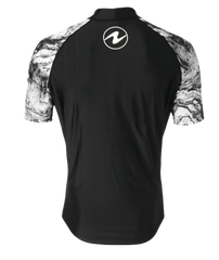 Aqua Lung Men's Short Sleeve Aqua Rash Guard Black/White