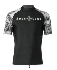 Aqua Lung Men's Short Sleeve Aqua Rash Guard Black/White