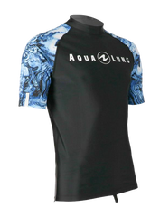 Aqua Lung Men's Short Sleeve Aqua Rash Guard Navy/White