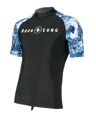 Aqua Lung Men's Short Sleeve Aqua Rash Guard Navy/White