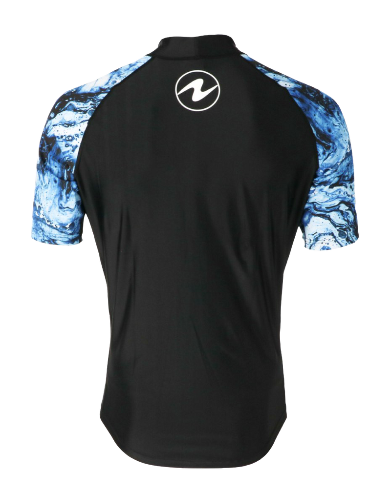 Aqua Lung Men's Short Sleeve Aqua Rash Guard Navy/White