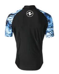 Aqua Lung Men's Short Sleeve Aqua Rash Guard Navy/White