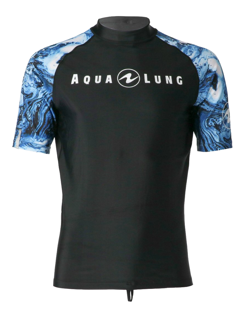 Aqua Lung Men's Short Sleeve Aqua Rash Guard Navy/White