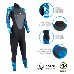 Aqua Lung Women's HydroFlex 1mm Wetsuit Black/Blue Camo
