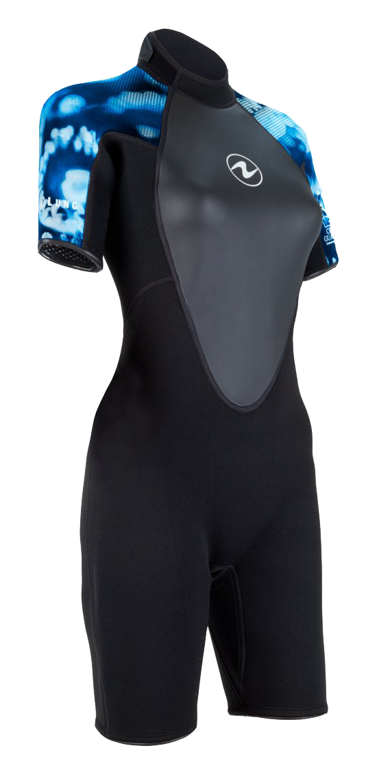 Aqua Lung Women's HydroFlex 3mm Shorty Black/Blue Camo