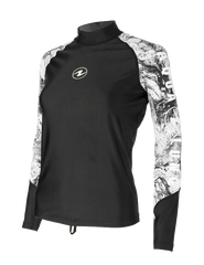 Aqua Lung Women's Long Sleeve Aqua Rash Guard Black/White