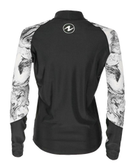 Aqua Lung Women's Long Sleeve Aqua Rash Guard Black/White