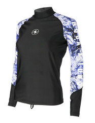 Aqua Lung Women's Long Sleeve Aqua Rash Guard Purple/White