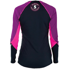 ScubaPro UPF 50 Zippered Channel Flow Women's Rash Guard - Pink/Purple/Black