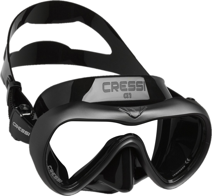 Cressi A1 Mask w Anti-Fog Lens - Black & Graphite