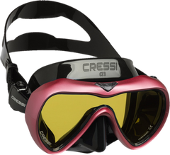 Cressi A1 Mask w Anti-Fog Lens - Black & Pink - Yellow Lens