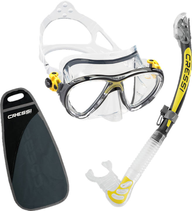 Cressi Big Eyes Evolution & Alpha Ultra Dry Snorkel Combo