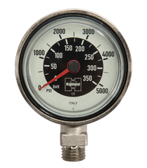 Highland Thin-Line Pressure Gauge Complete Dual Scale