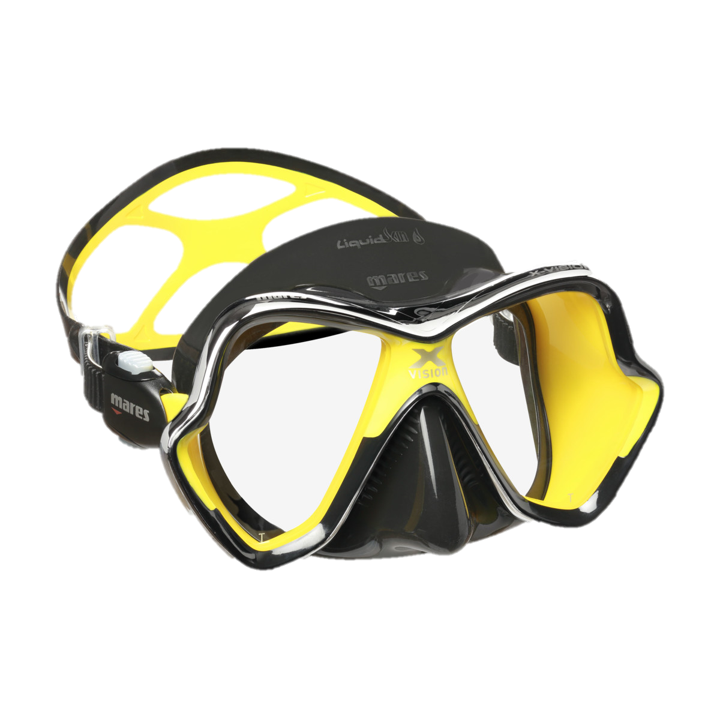 Mares X-Vision Chrome Liquidskin Mask - Black & Yellow