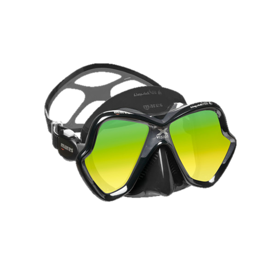 Mares X-Vision Ultra LiquidSkin Dive Mask - Black Mirrored Lens