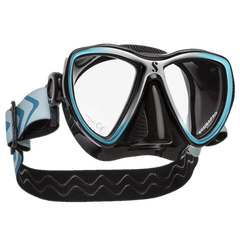 ScubaPro Synergy Mini Mask with Comfort Strap Turquoise Silver with Black Skirt