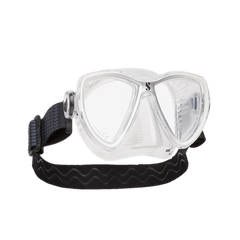 ScubaPro Synergy Mini Mask with Comfort Strap White Silver with Clear Skirt