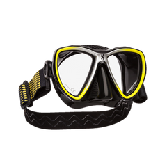ScubaPro Synergy Mini Mask w Comfort Strap Yellow Silver Black Skirt