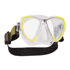 ScubaPro Synergy Mini Mask w Comfort Strap Yellow Silver with Clear Skirt