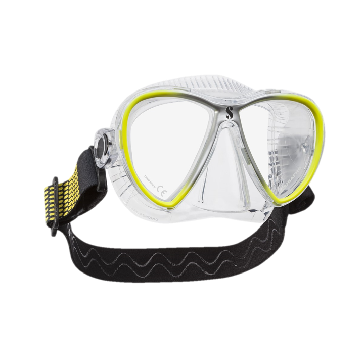 ScubaPro Synergy Twin with Comfort Strap Clear Yellow Silver with Clear Skirt
