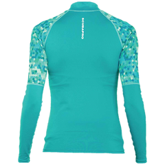 Caribbean Rash Guard Womens, Long Sleeve (UPF50)- Teal