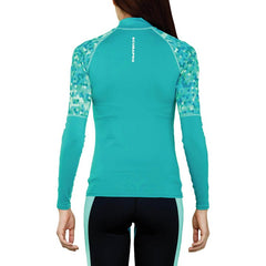 Caribbean Rash Guard Womens, Long Sleeve (UPF50)- Teal