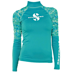 Caribbean Rash Guard Womens, Long Sleeve (UPF50)- Teal