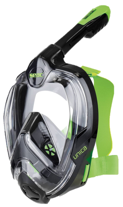 Seac Unica Full Face Snorkel Mask - Black & Lime