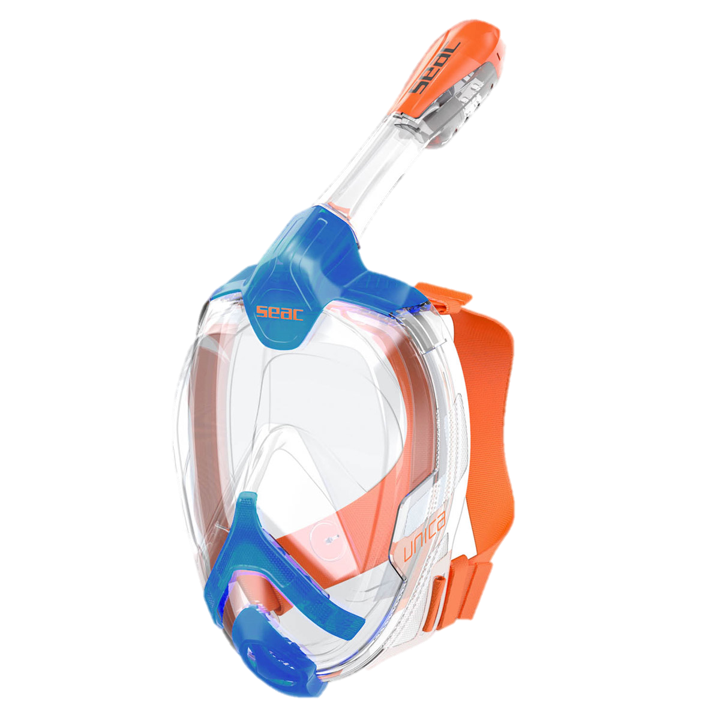 Seac Unica Full Face Snorkel Mask - Blue & Orange